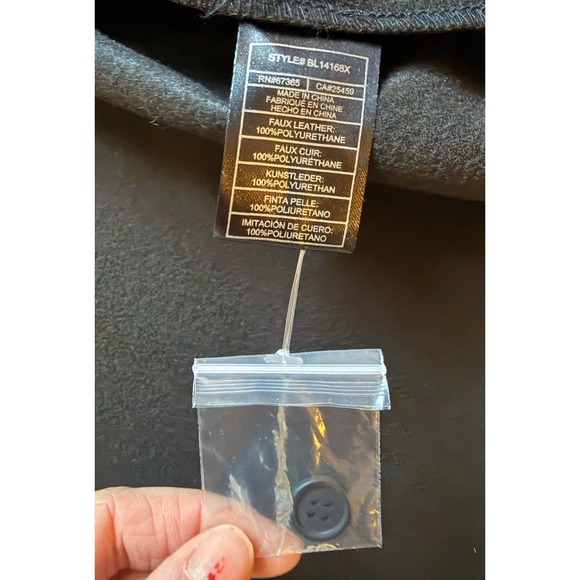 BB Dakota Steve Madden button up faux leather black top women's M with shorts - Picture 8 of 12